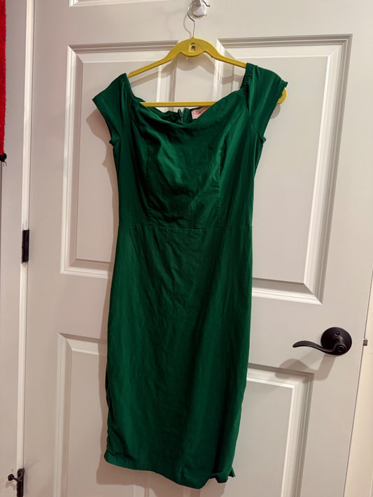 S-Belle Poque Green Cotton Large Dress Good