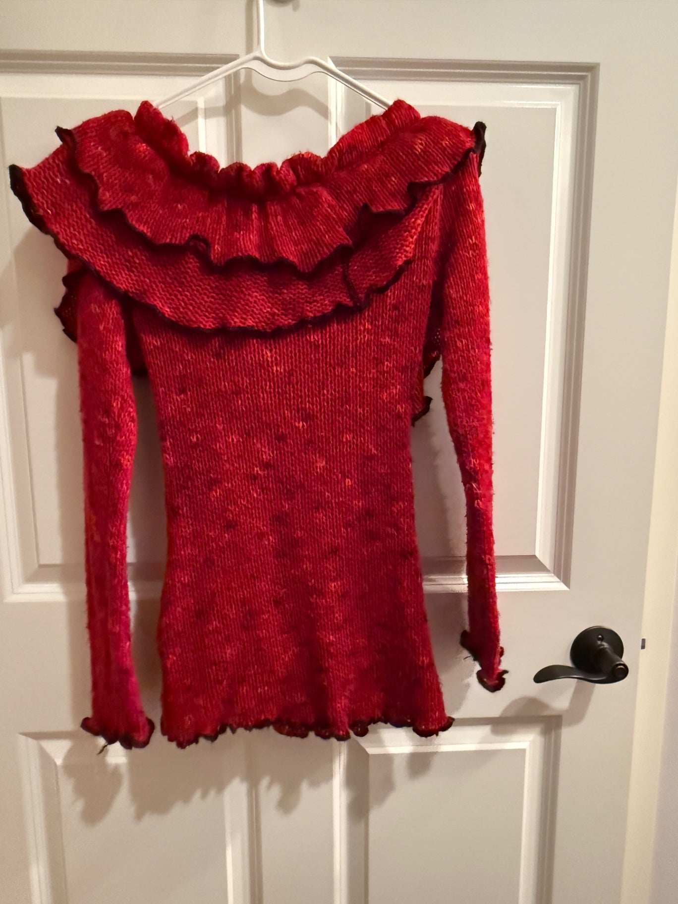 S-Zone Bleue Paris Red Knitted fabric M/L Sweater Acceptable
