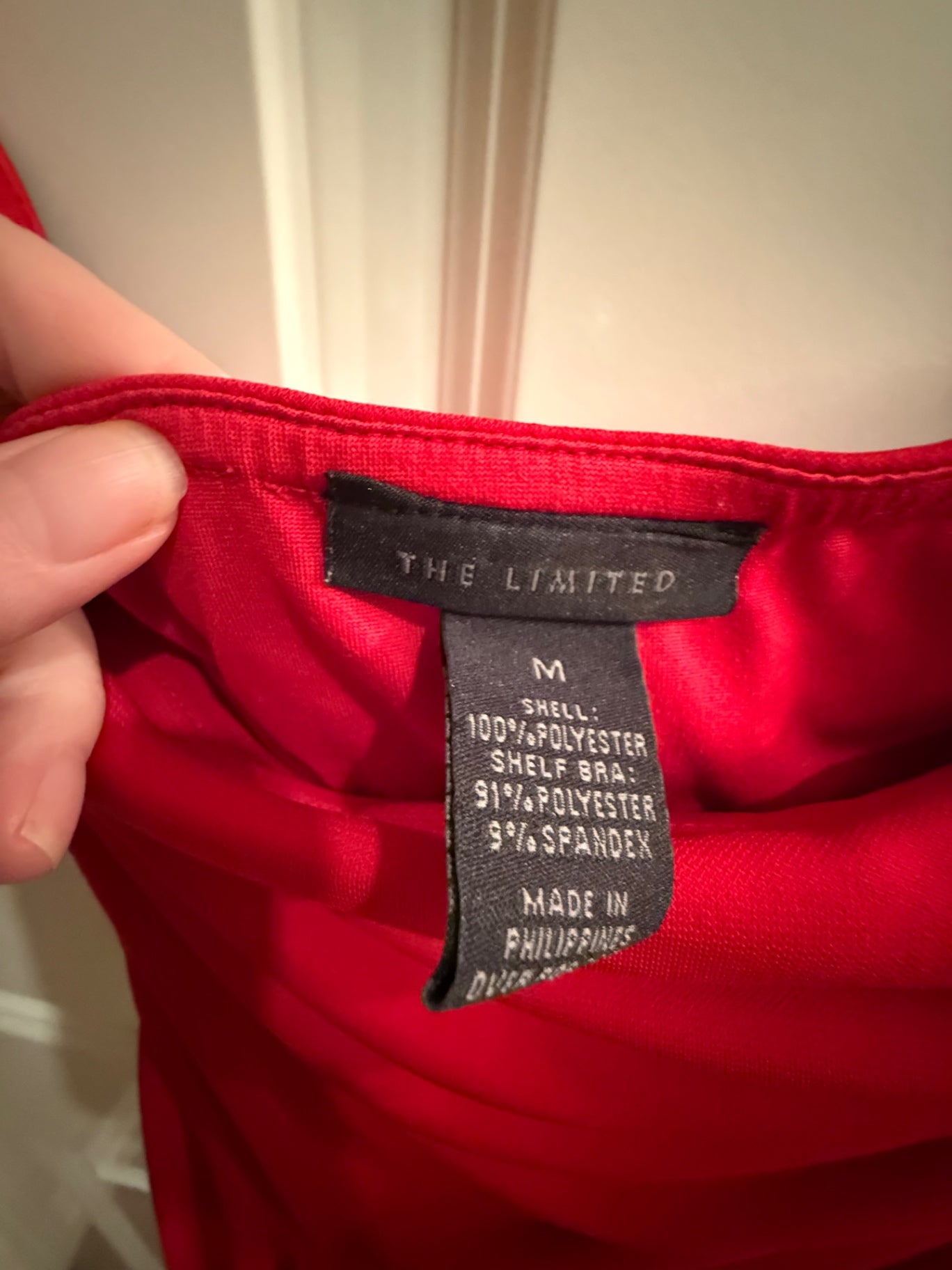 S-Strapless, red mini dress