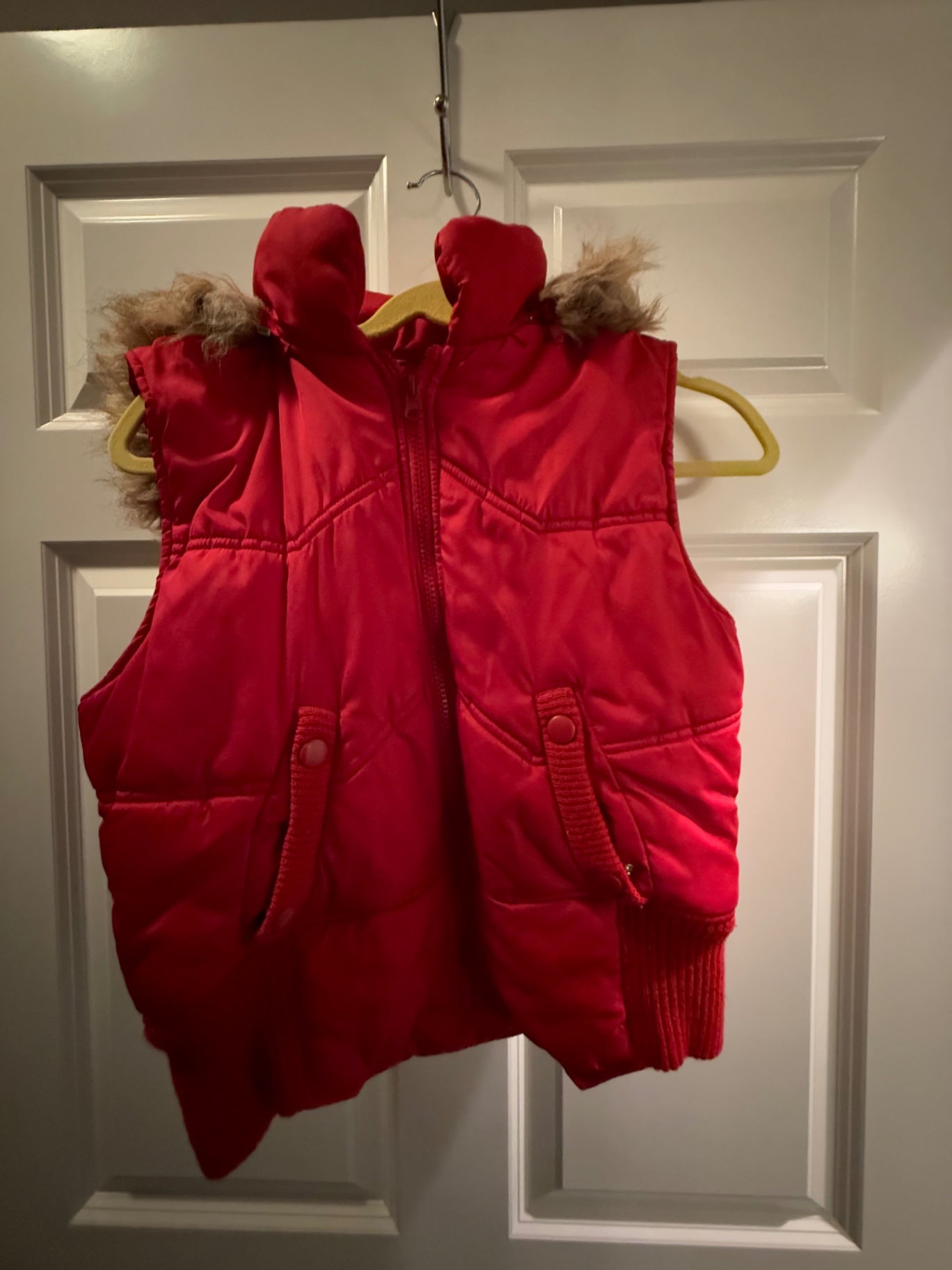 S-Seventy Seven Red Padded fabric Medium Vest for trimmed hood