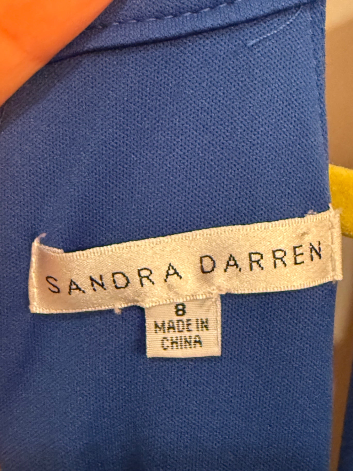 S-Sandra Darren Blue Polyester 8 Dress Good
