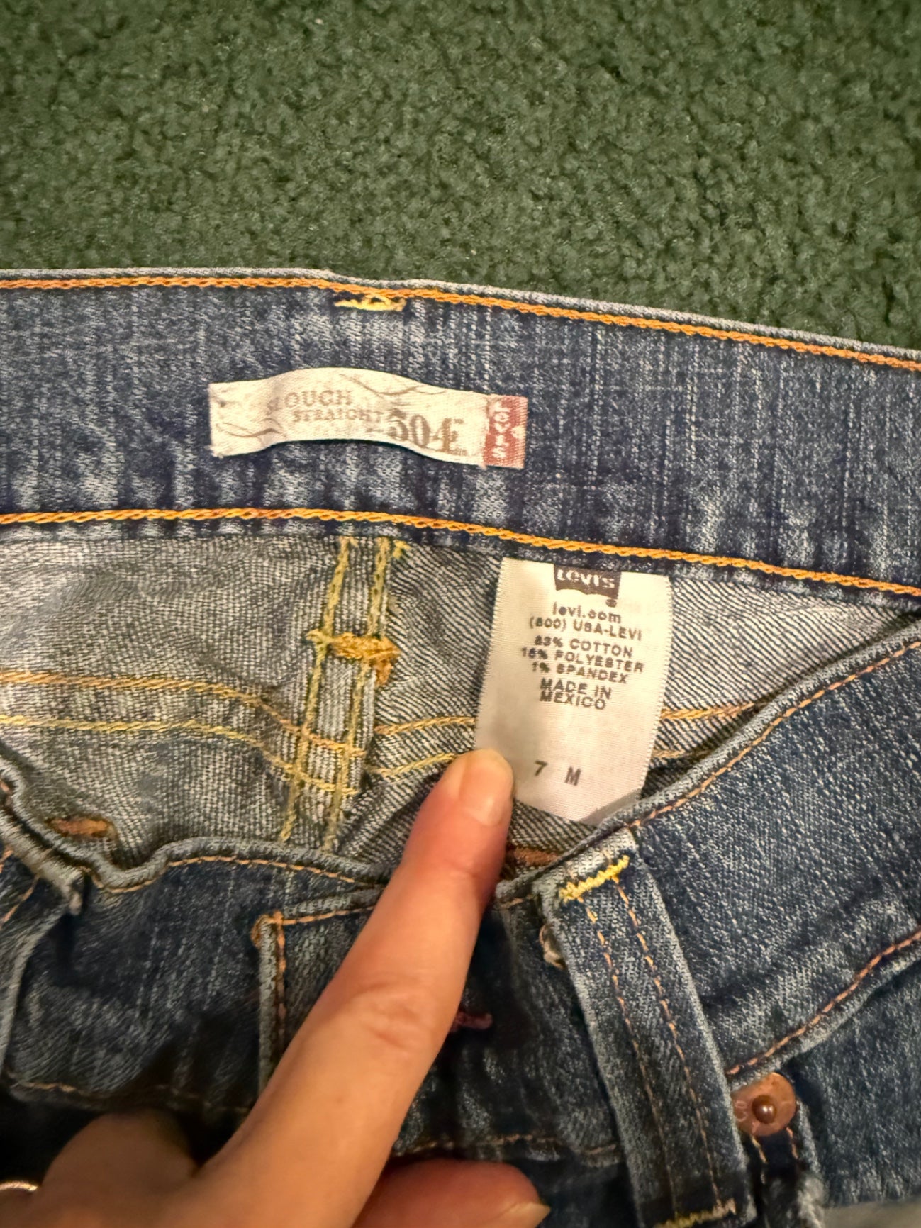 S-Levi Blue Denim 7m Jeans- slouch straight 504