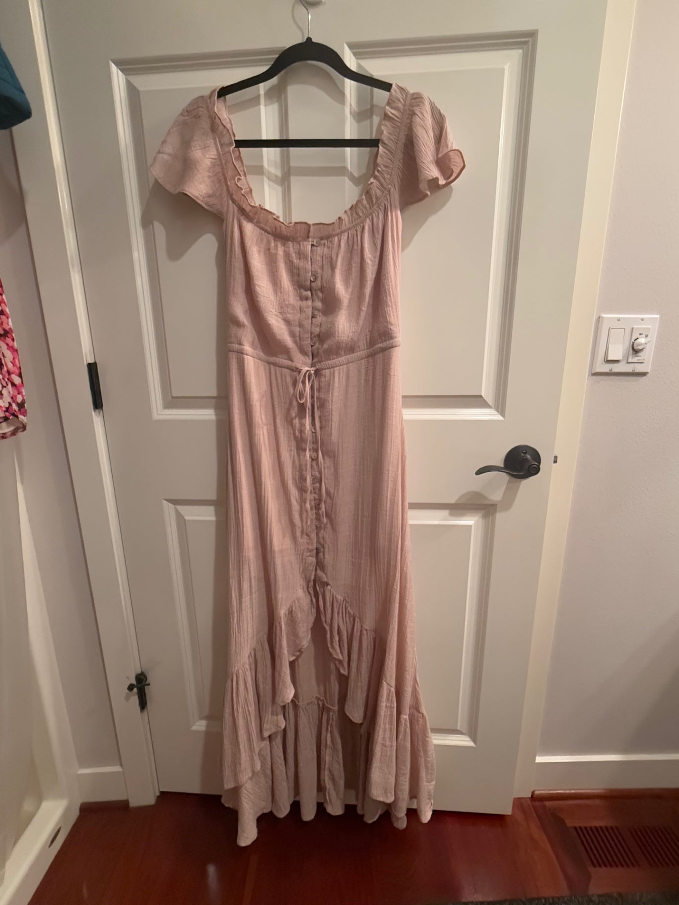 Wishlist apparel Pink S-Linen or Cotton blend (appears lightweight and breathable) Medium Dress