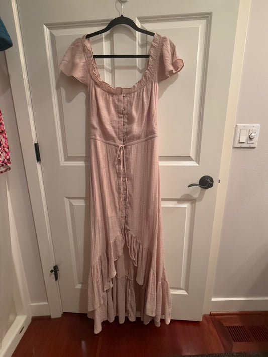 Wishlist apparel Pink S-Linen or Cotton blend (appears lightweight and breathable) Medium Dress