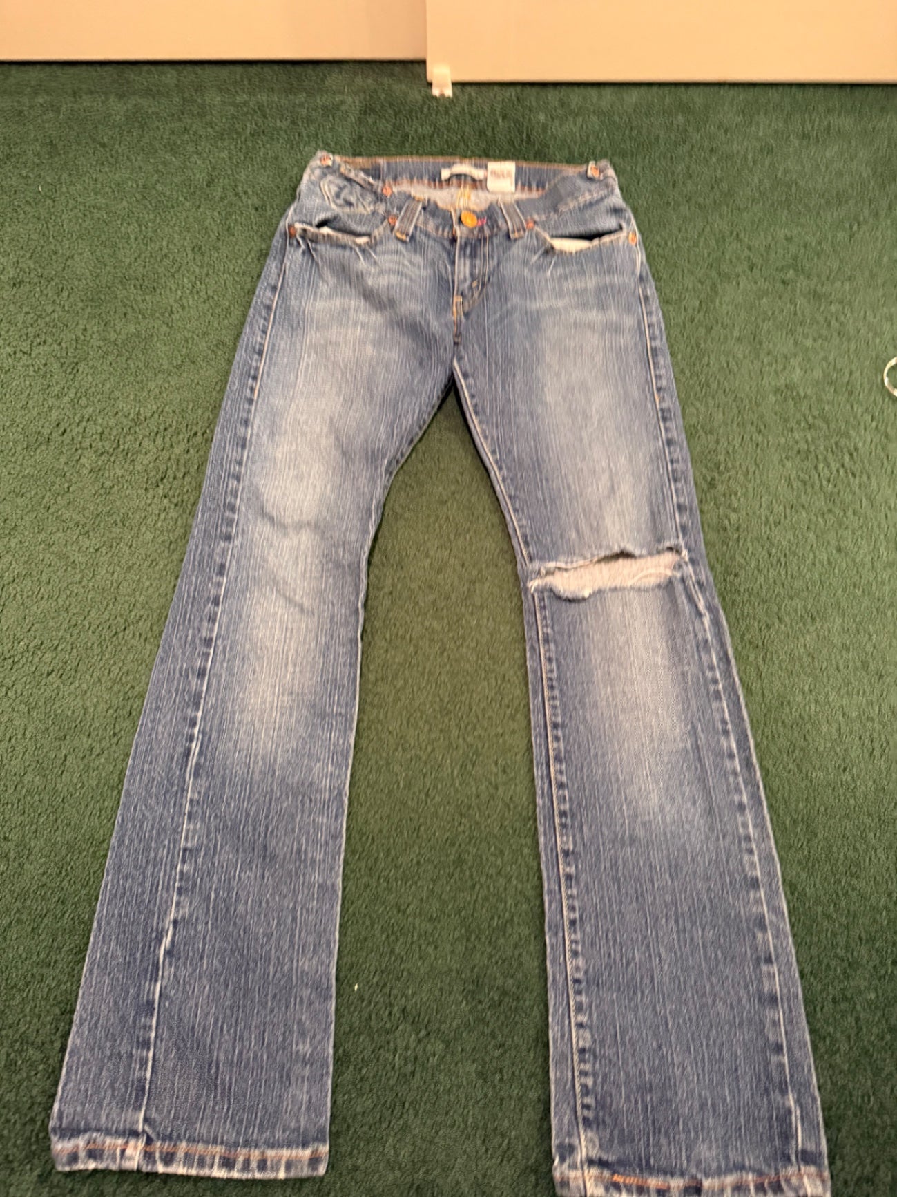 S-Levi Blue Denim 7m Jeans- slouch straight 504