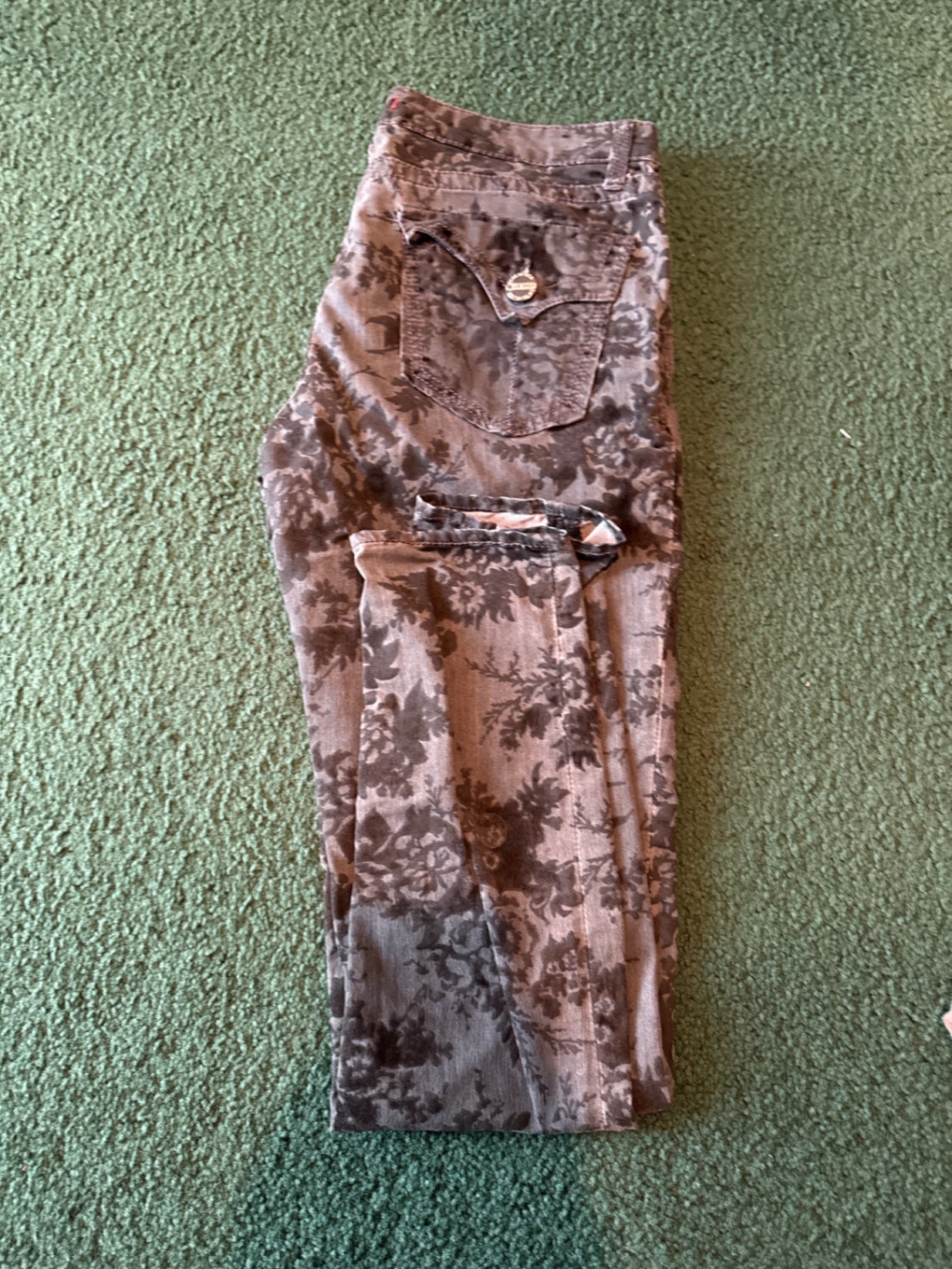 S-Dear John Brown with floral pattern Cotton 29 Pants