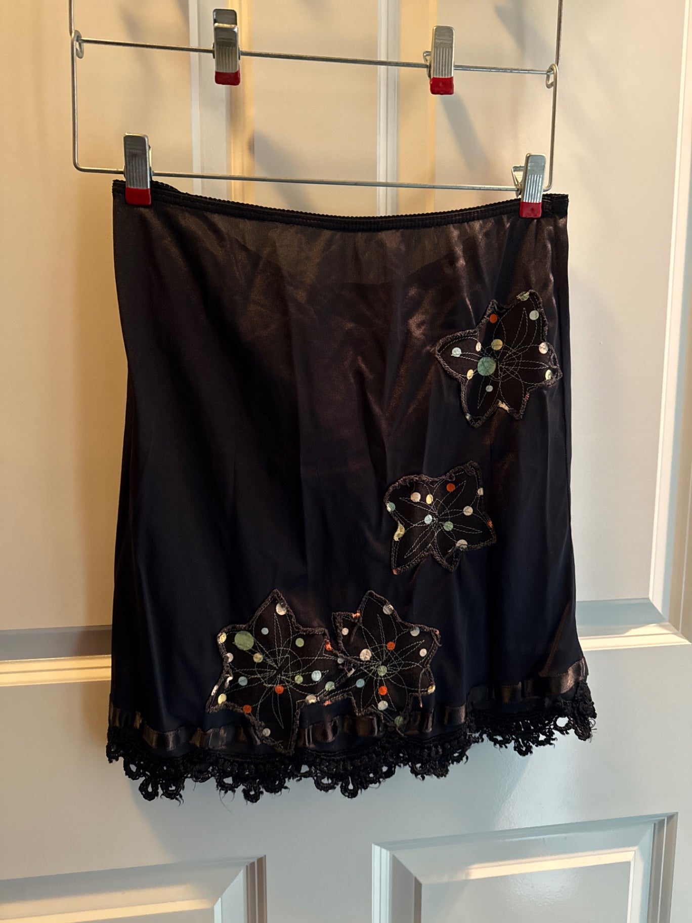S-Black Satin slip