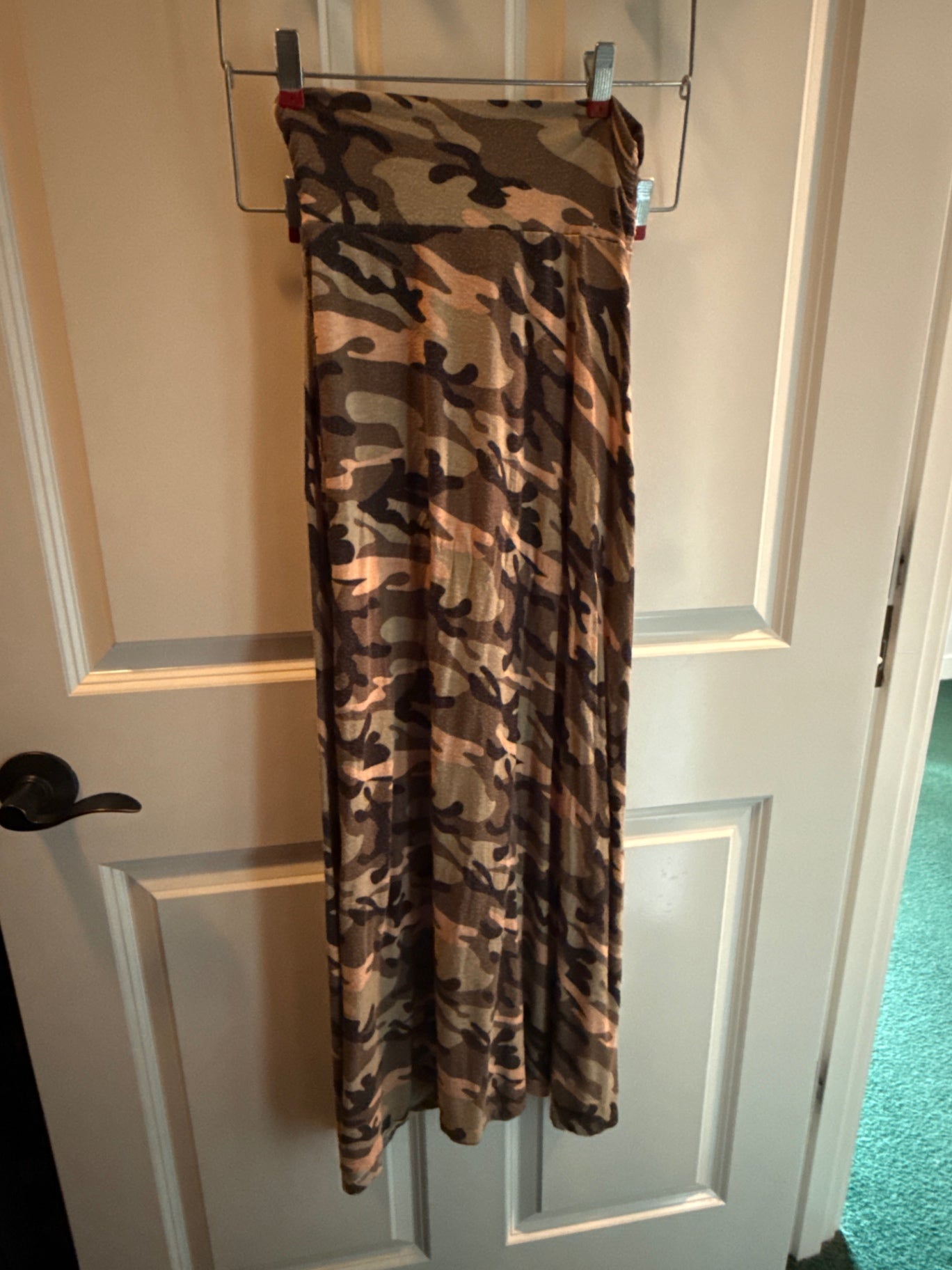 S-Multicolor camouflage cotton blend Skirt