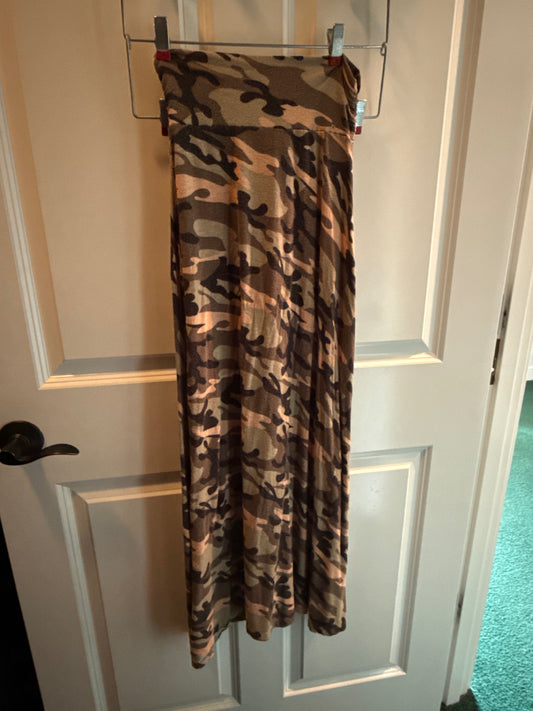 S-Multicolor camouflage cotton blend Skirt