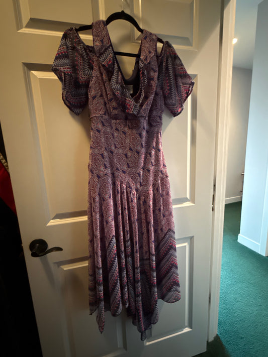 S-Rabbit Rabbit Rabbit Design Multicolor Fabric (likely synthetic or cotton blend) S/M Dress Good