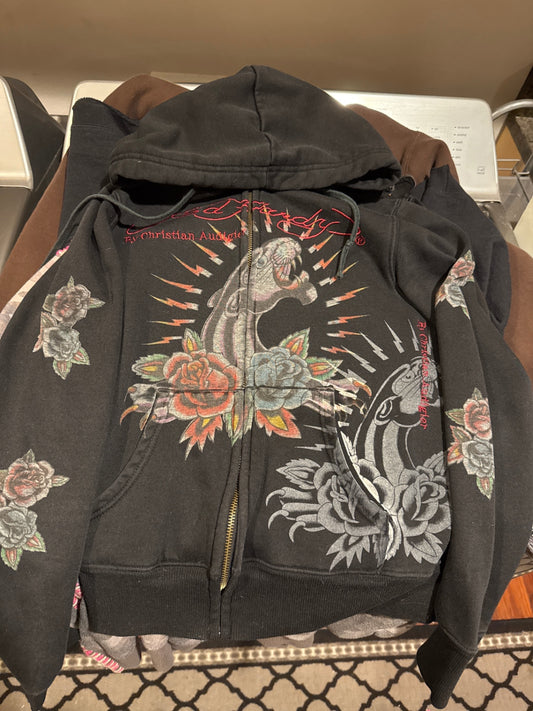 S-Christian Audigier Black Cotton blend Jacket