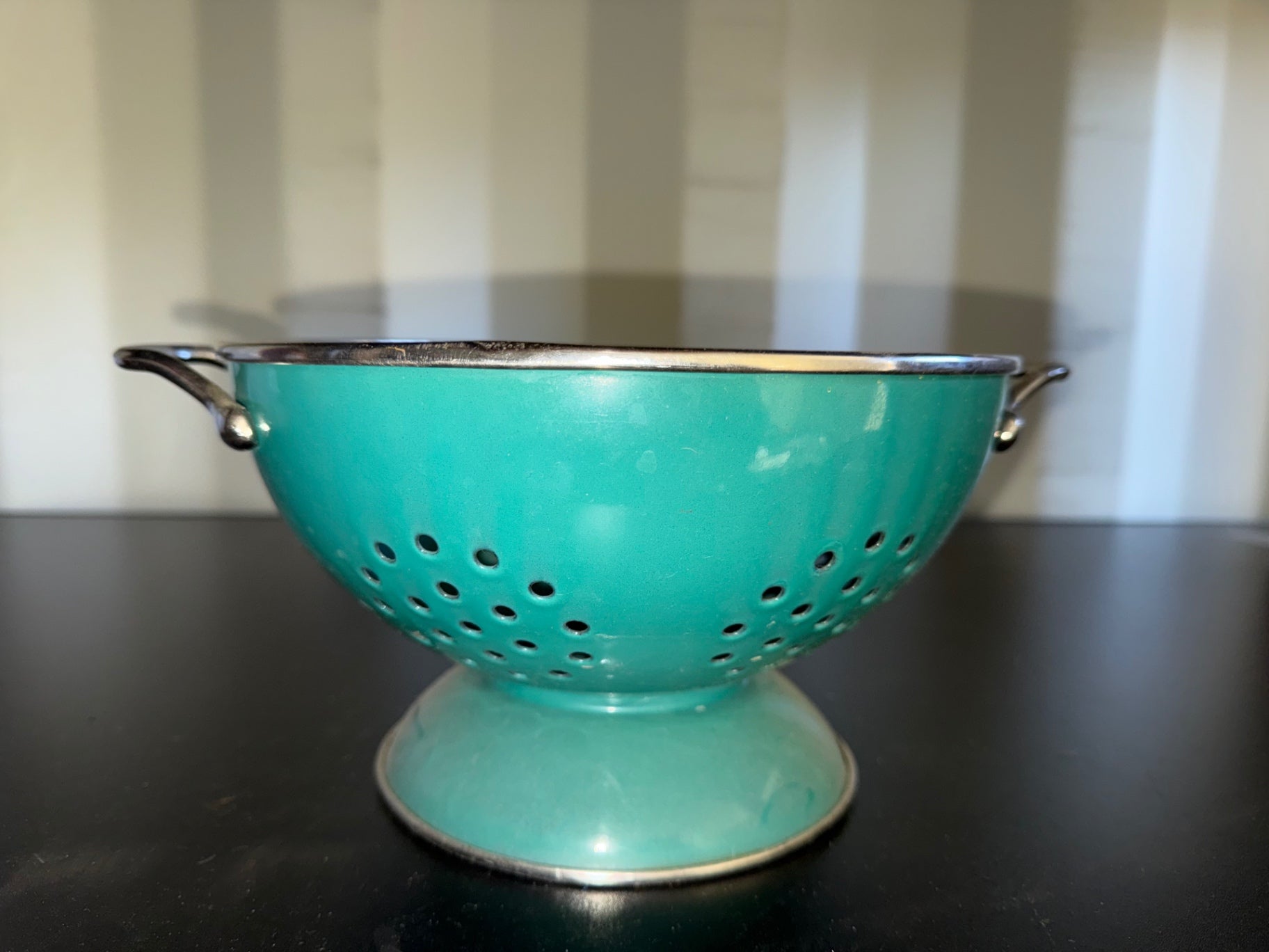S-Turquoise Metal Kitchen Colander