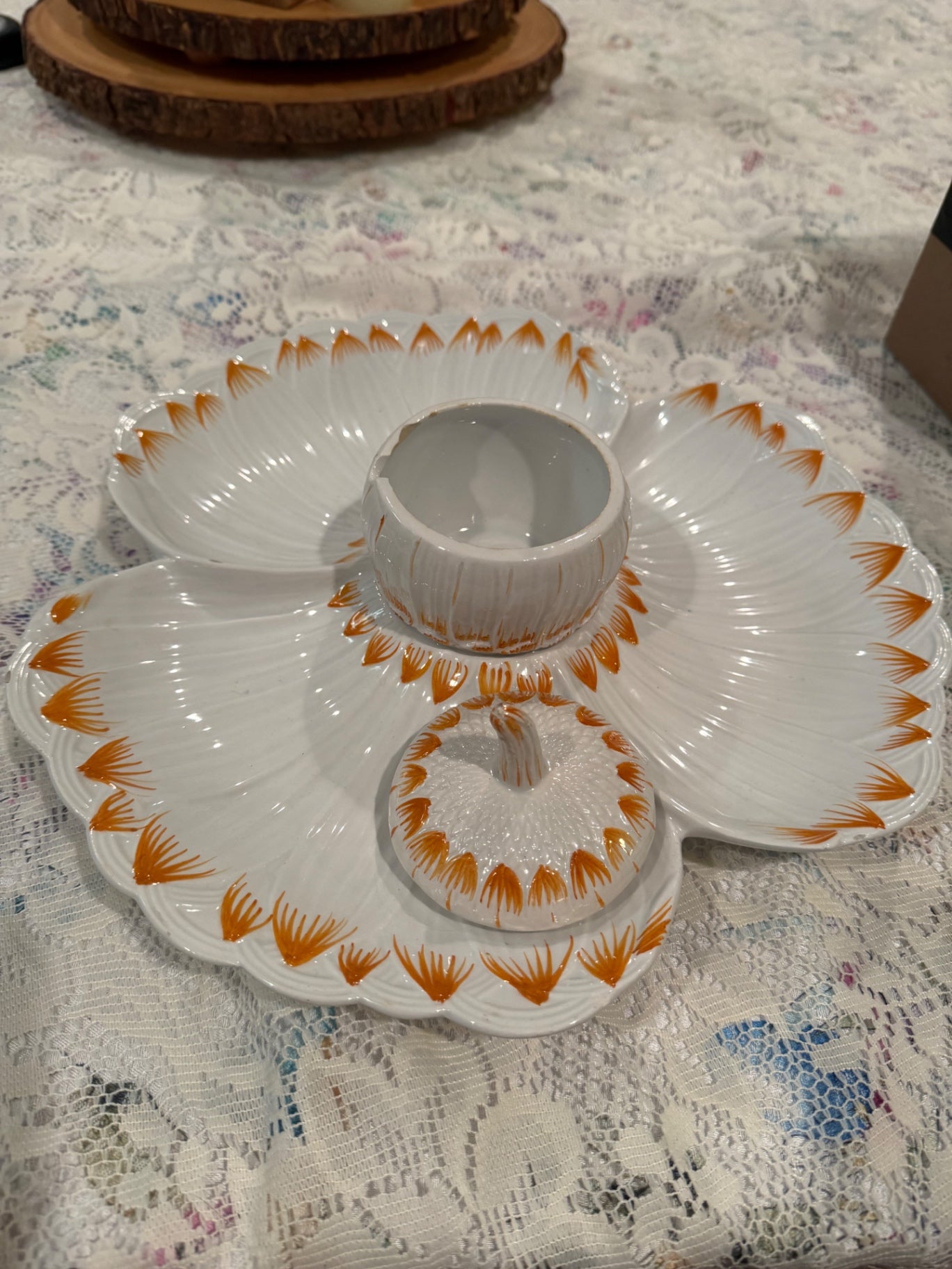 Vintage Italy, sunflower serving dish