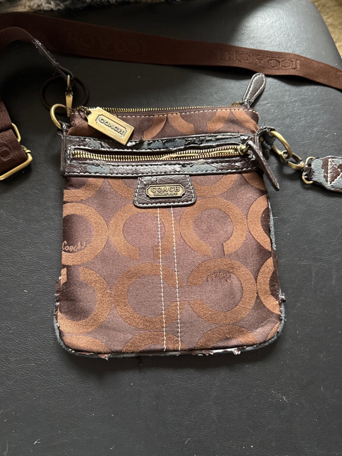 S-Coach Brown Fabric Bag