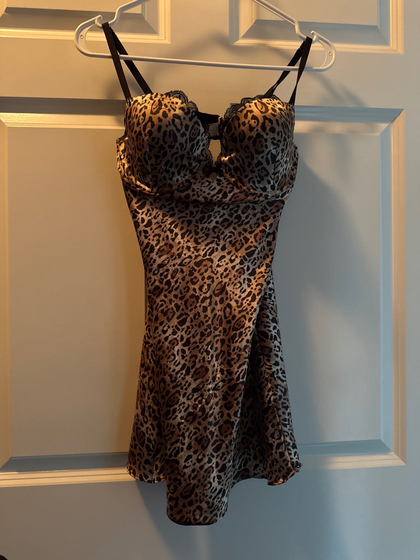 S-Victorias secret Leopard print (brown, black, beige) Satin-like fabric Medium Lingerie
