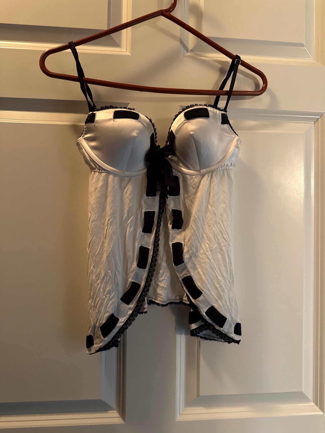 Victorias secret Cream and black Satin and lace Lingerie