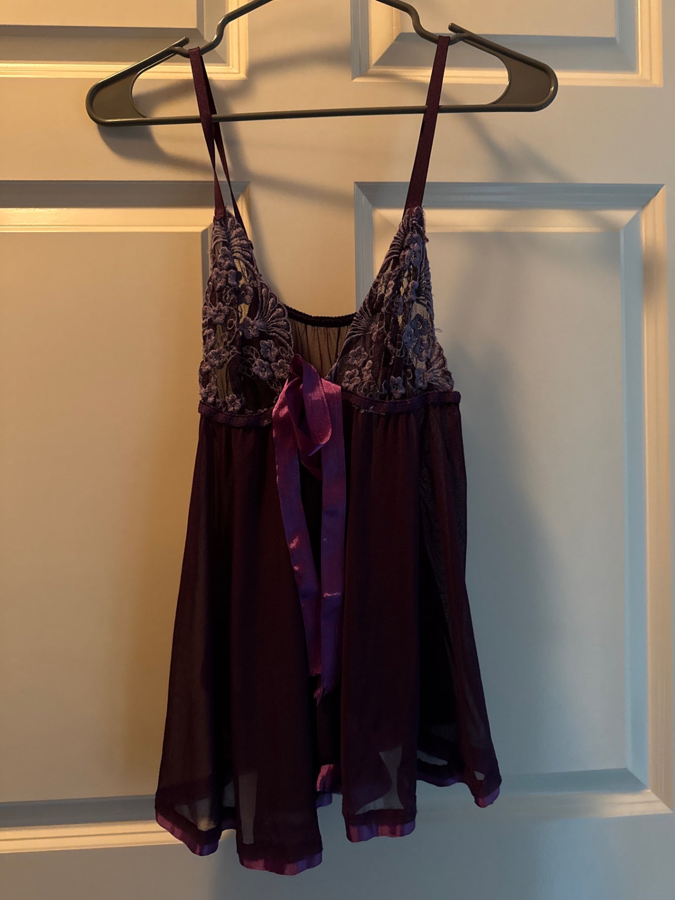 S-Burgundy and purple Lace and chiffon Lingerie
