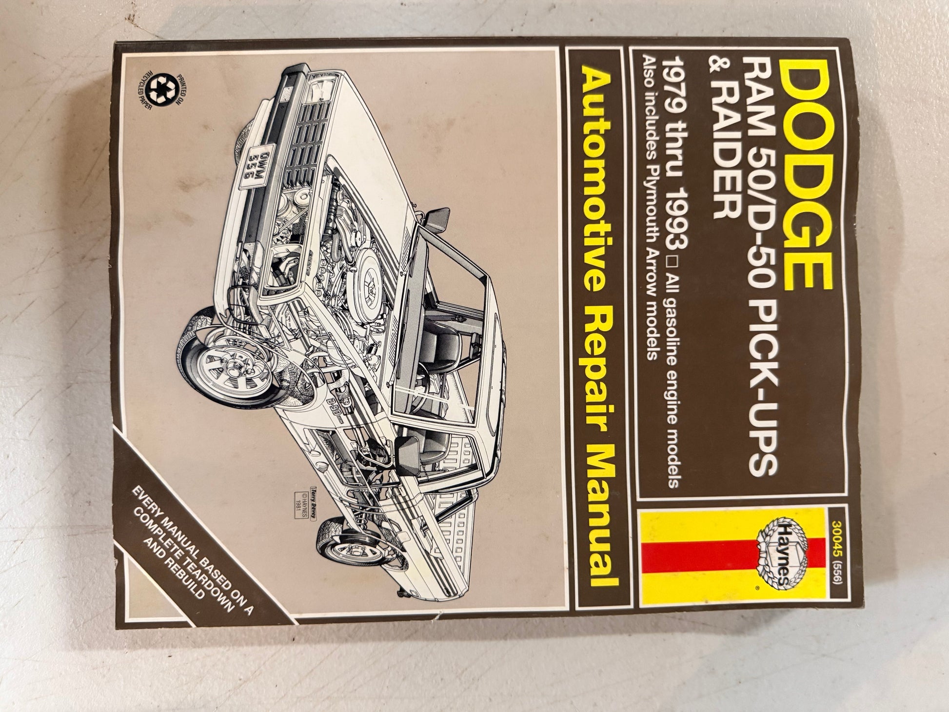 Haynes Automotive Repair Manual for 1979-1993 Dodge Ram 50/D-50 Pick-Ups
