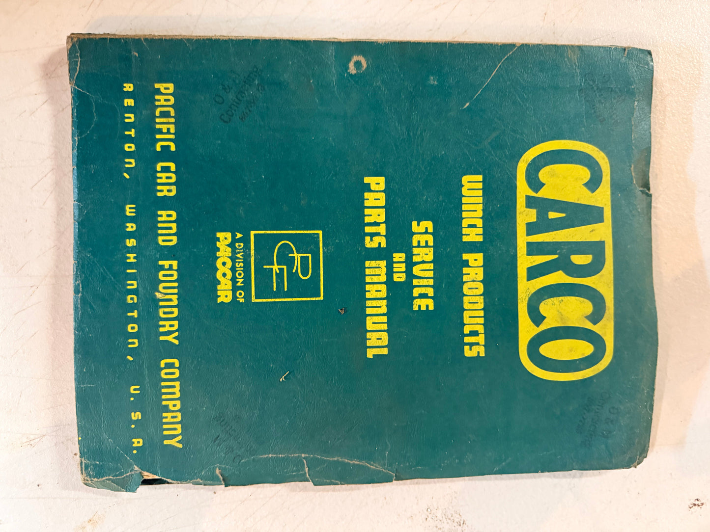 Vintage CARCO winch products service and parts manual by PACCAR