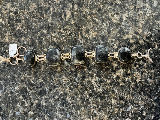 Handmade Luster and Loom Jasper Pinolith Bracelet