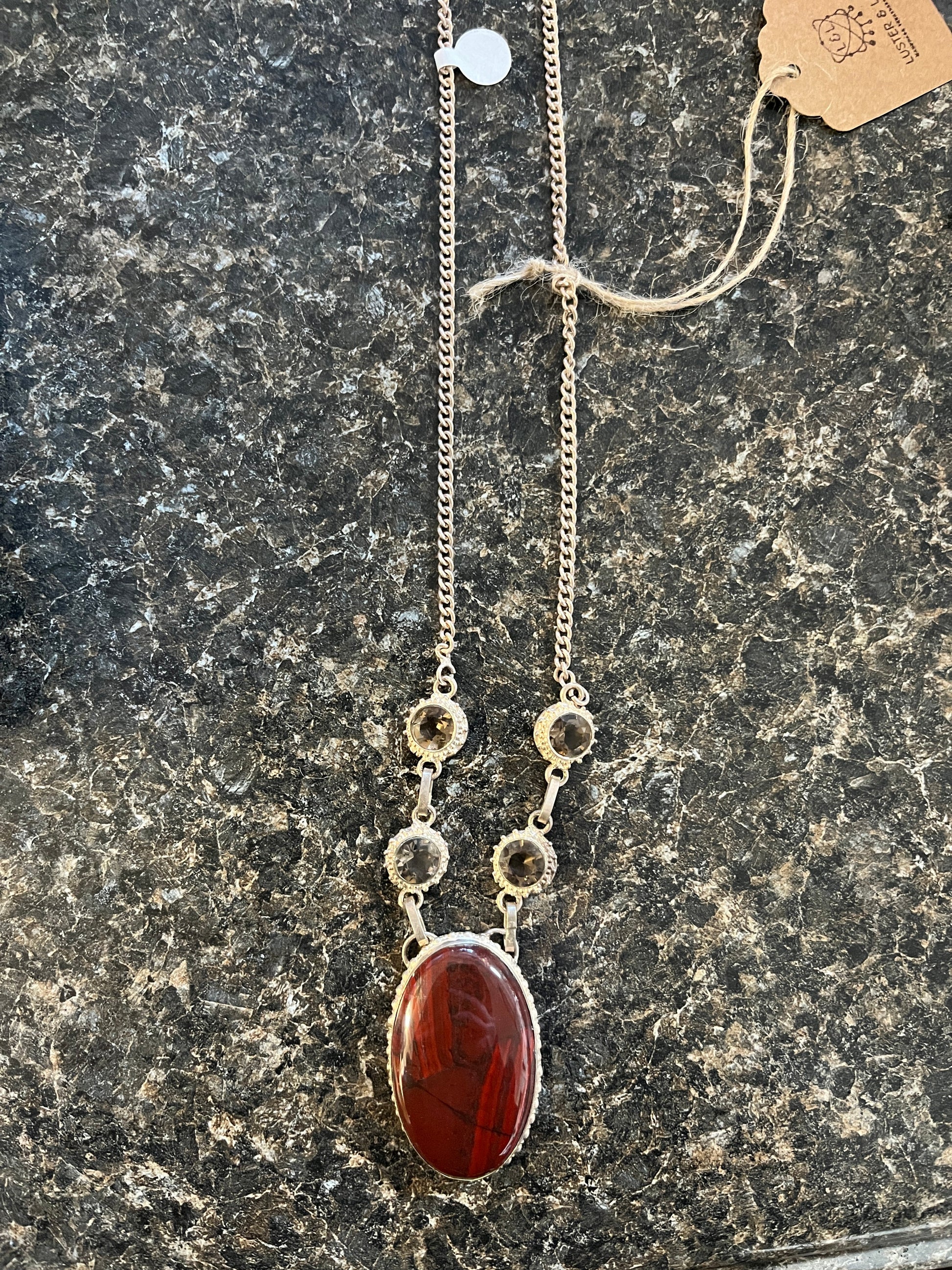 Handmade Luster and Loom Jasper and Smokey Quartz Necklace