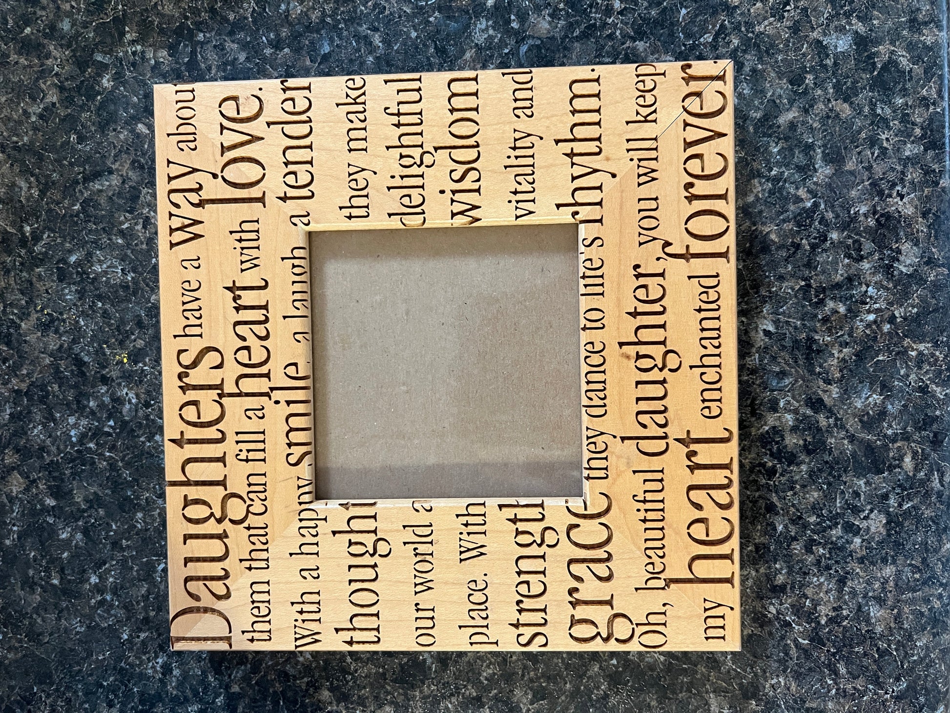Wood Picture Frame with Quotes for Daughters