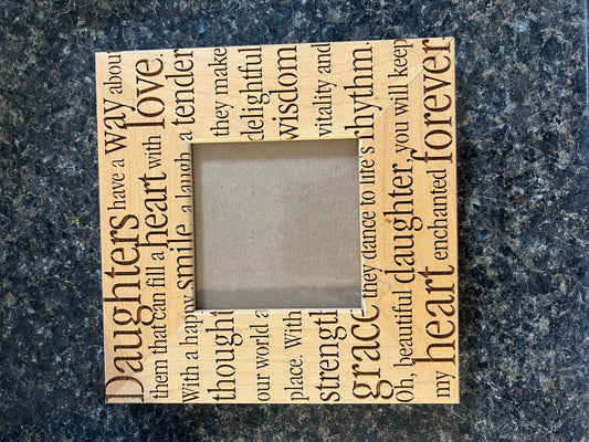 Wood Picture Frame with Quotes for Daughters