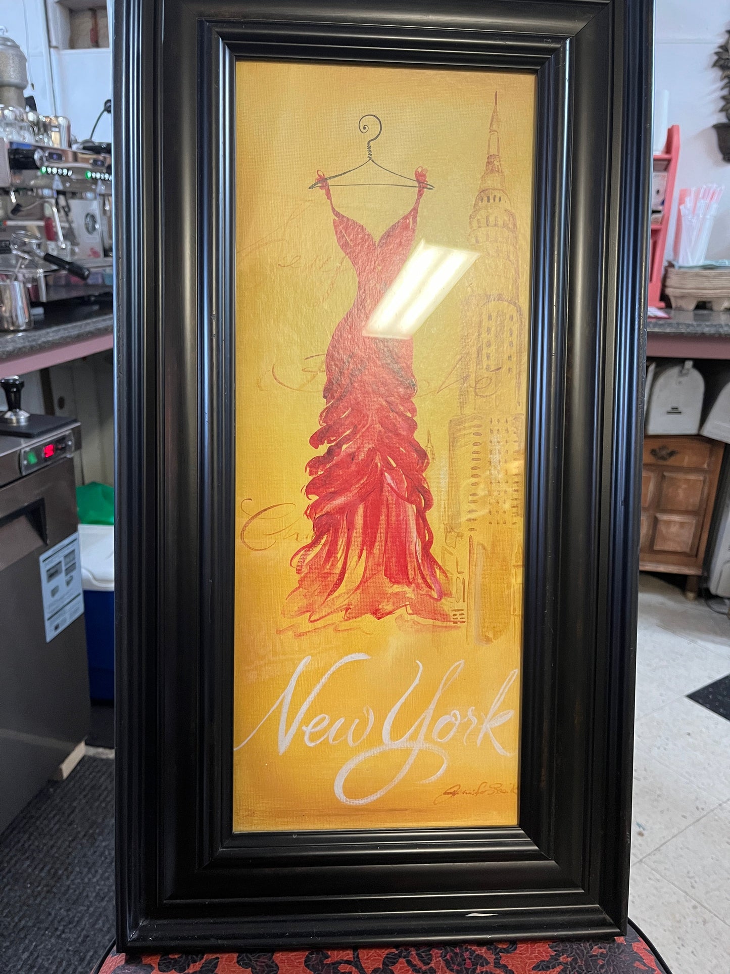 Fashionable Dress Long Rectangle Framed Art Print