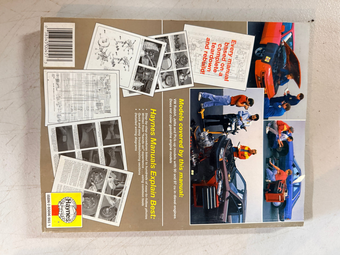 Haynes Automotive Repair Manual for VW Rabbit Diesel (1977-1984).
