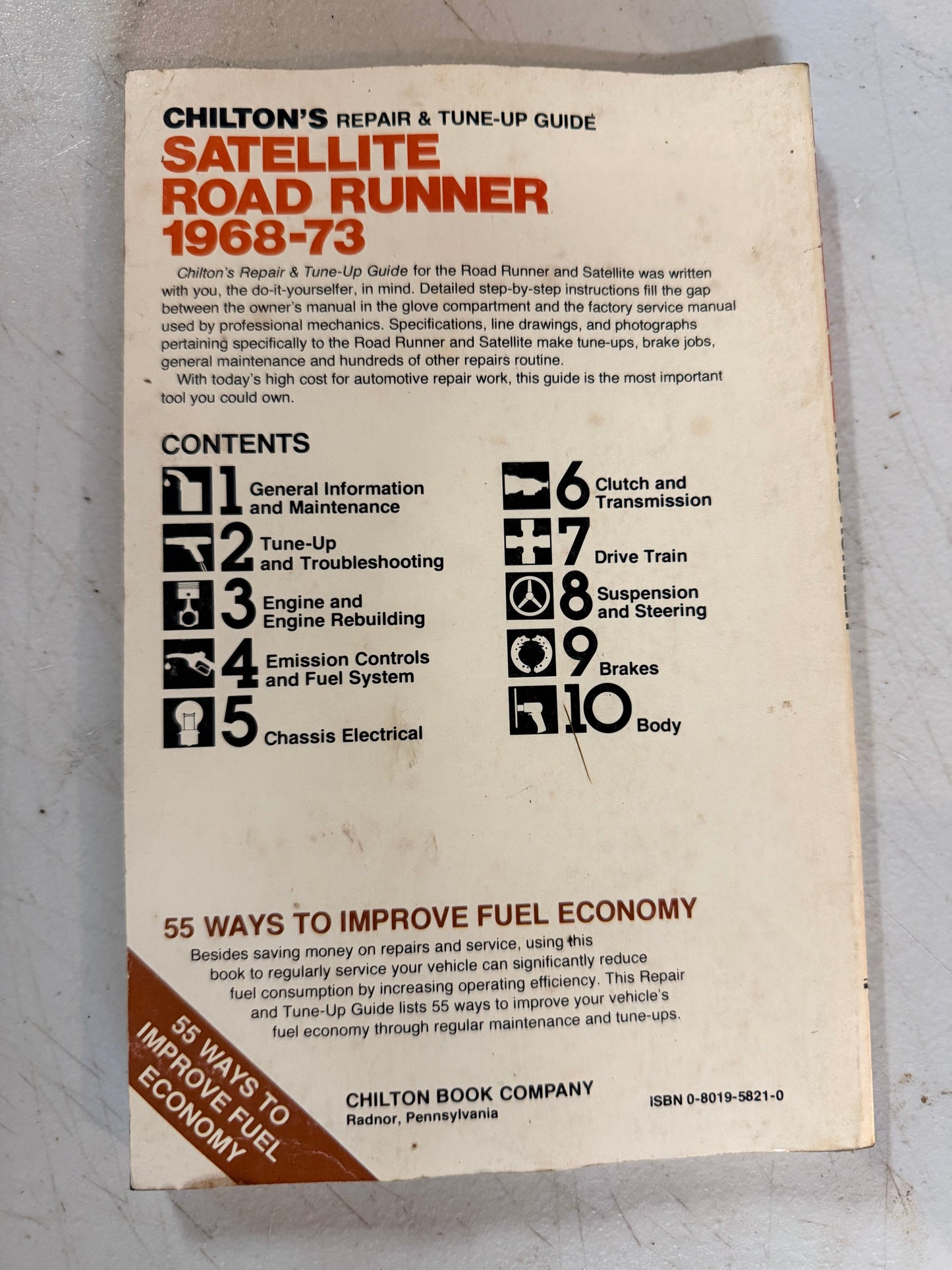 Chilton's Repair and Tune-Up Guide for 1968-1973 Plymouth Satellite/Road Runner