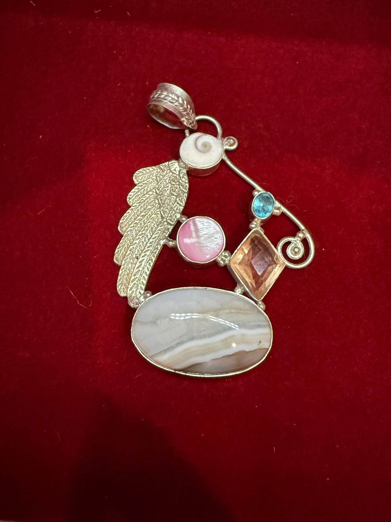 Pendant- sterling silver Metal and various gemstones/pearls Jewelry