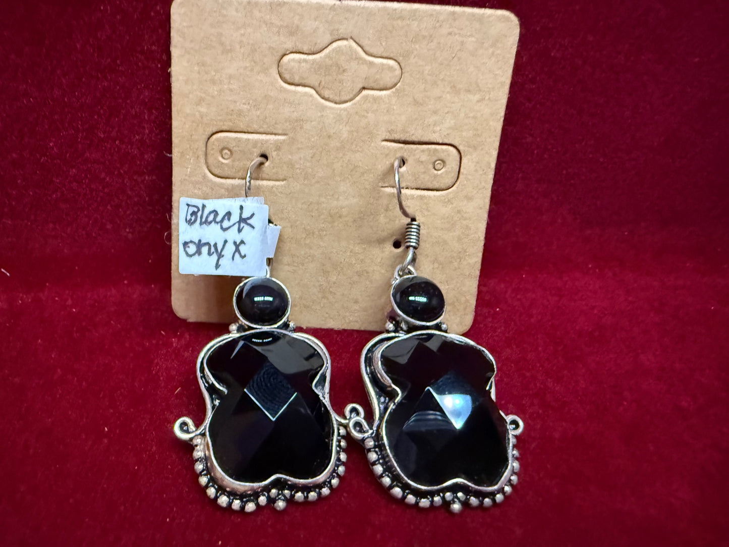 Sterling silver black Onyx earrings