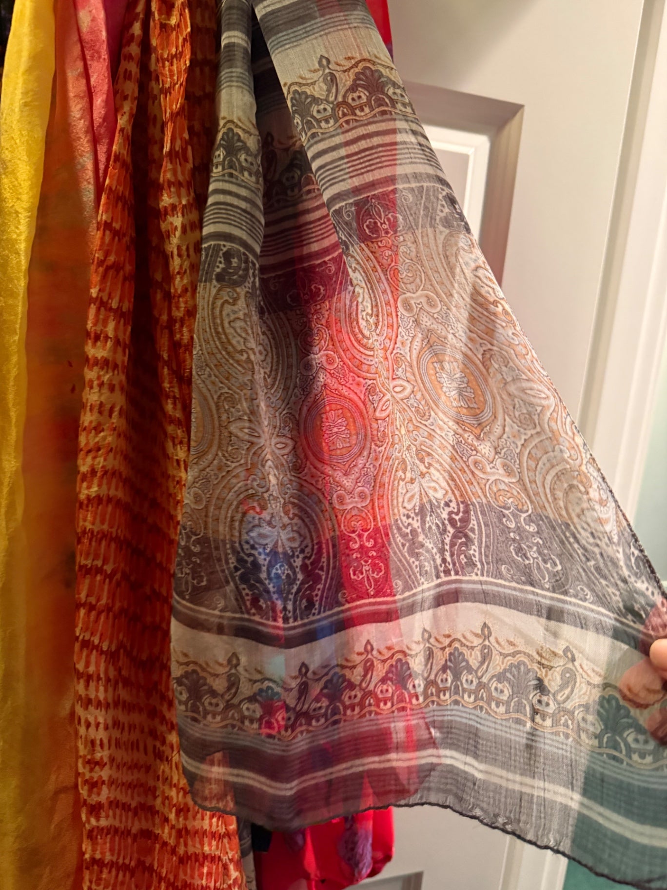 Unknown Multicolor Silk Scarf