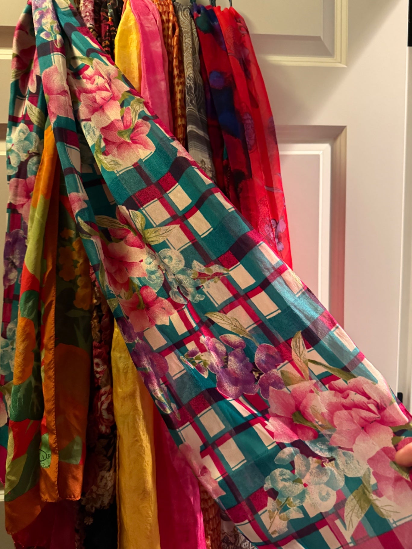Unknown Multicolor Silk Scarf