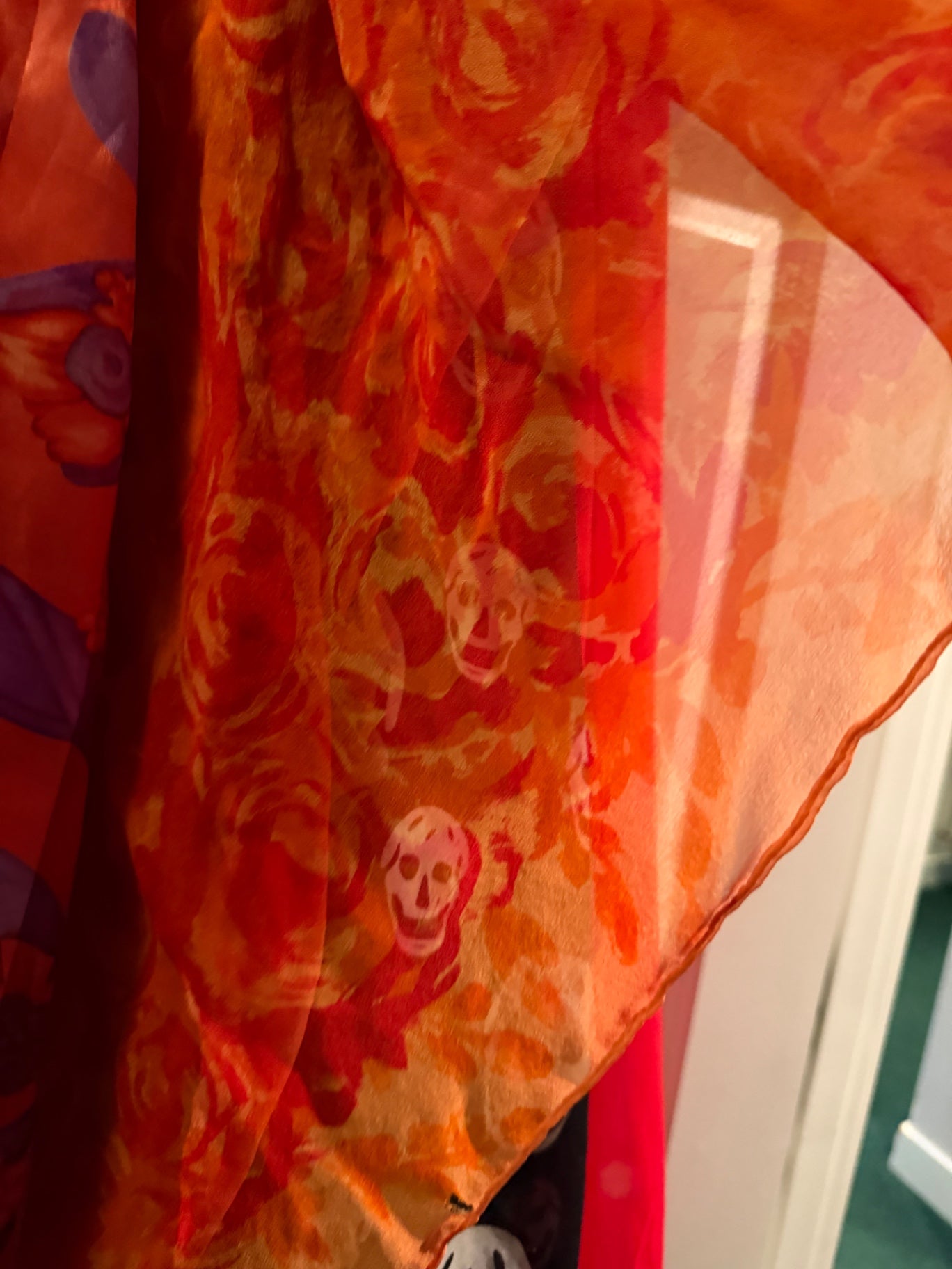 Multicolor Fabric (likely chiffon or lightweight polyester) Scarf