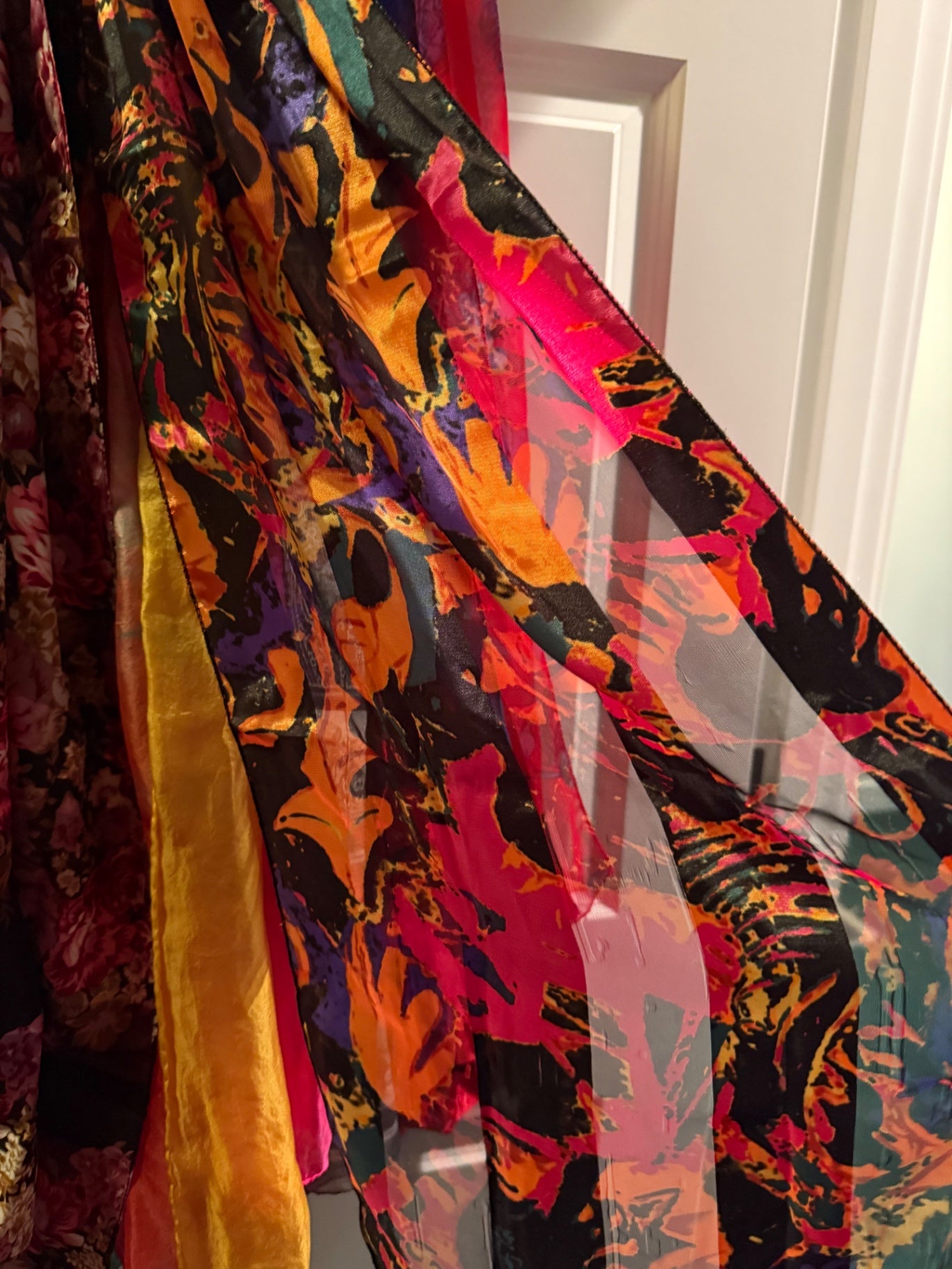 Unknown Multicolor Silk Scarf