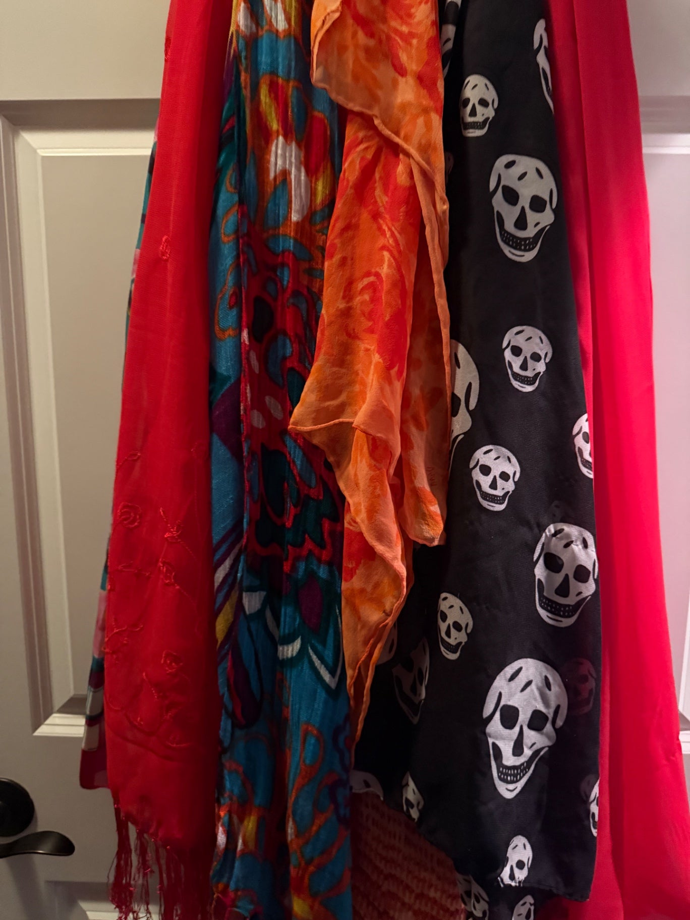 Multicolor Fabric (likely chiffon or lightweight polyester) Scarf