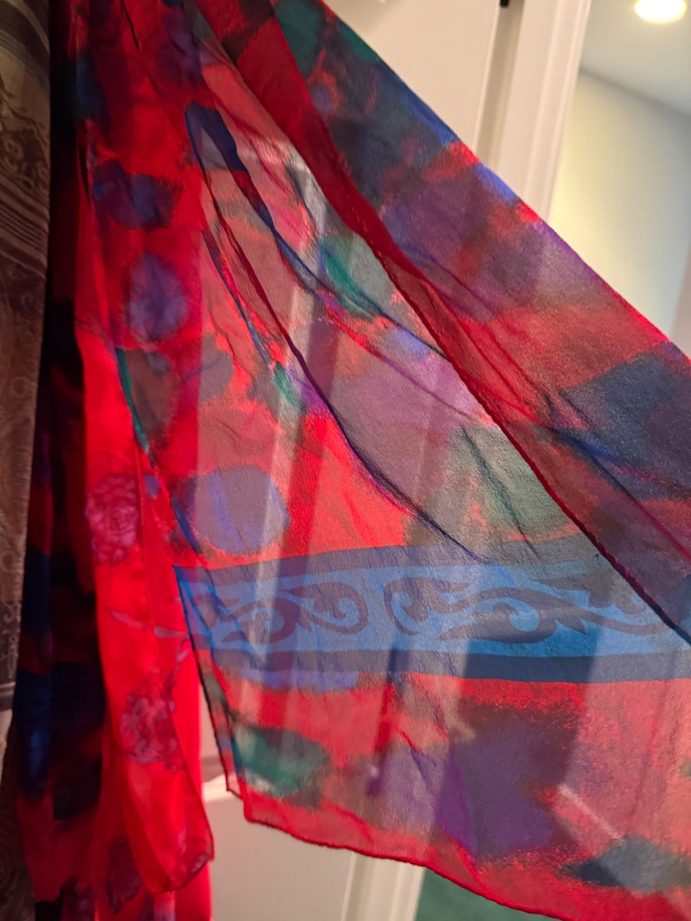 Unknown Multicolor Silk Scarf