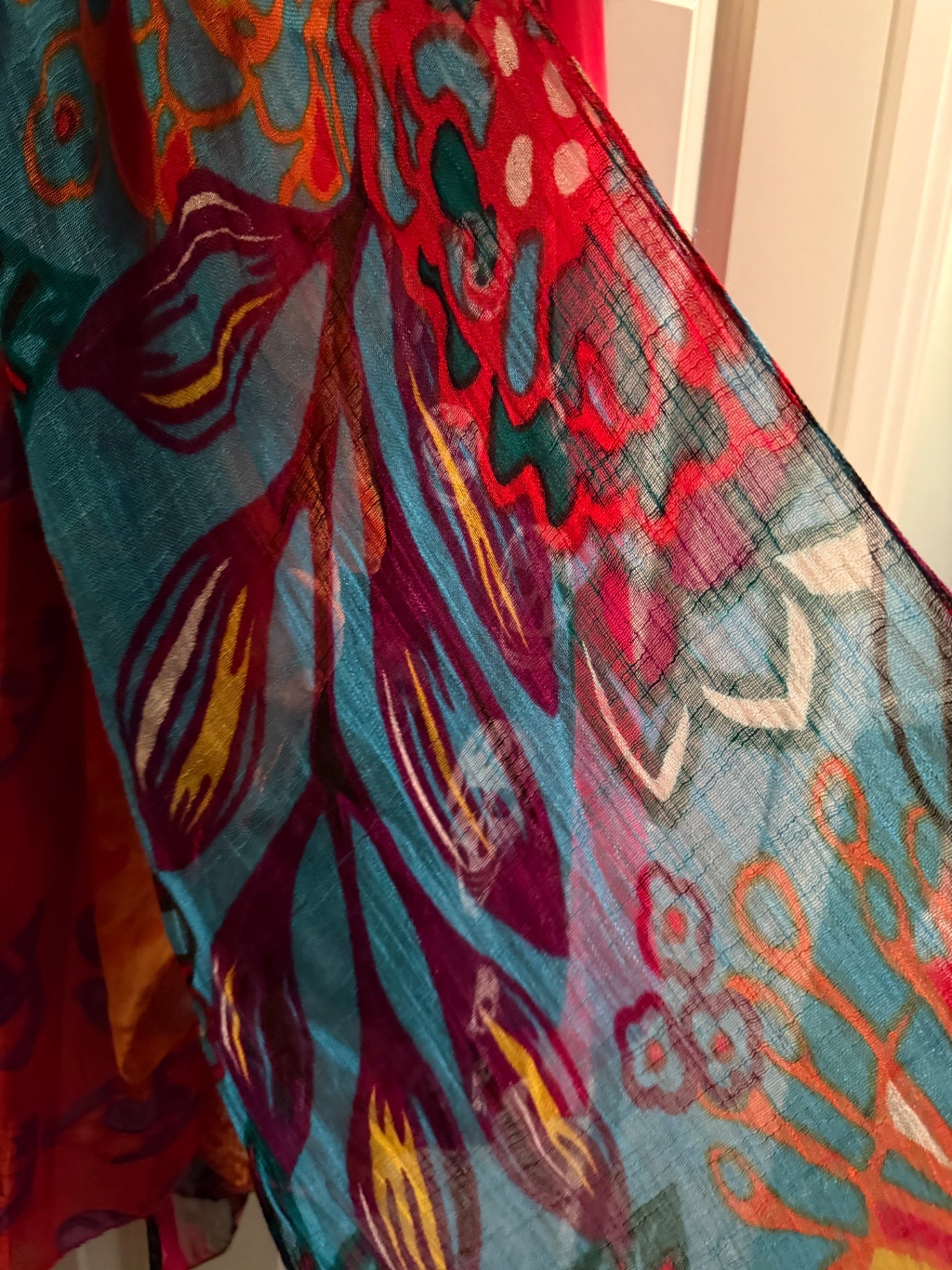 Multicolor Fabric (likely chiffon or lightweight polyester) Scarf