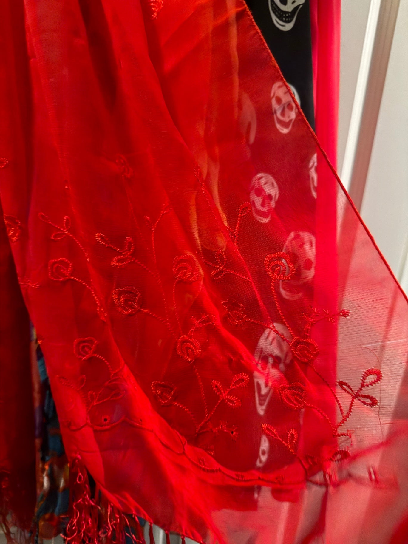 Multicolor Fabric (likely chiffon or lightweight polyester) Scarf
