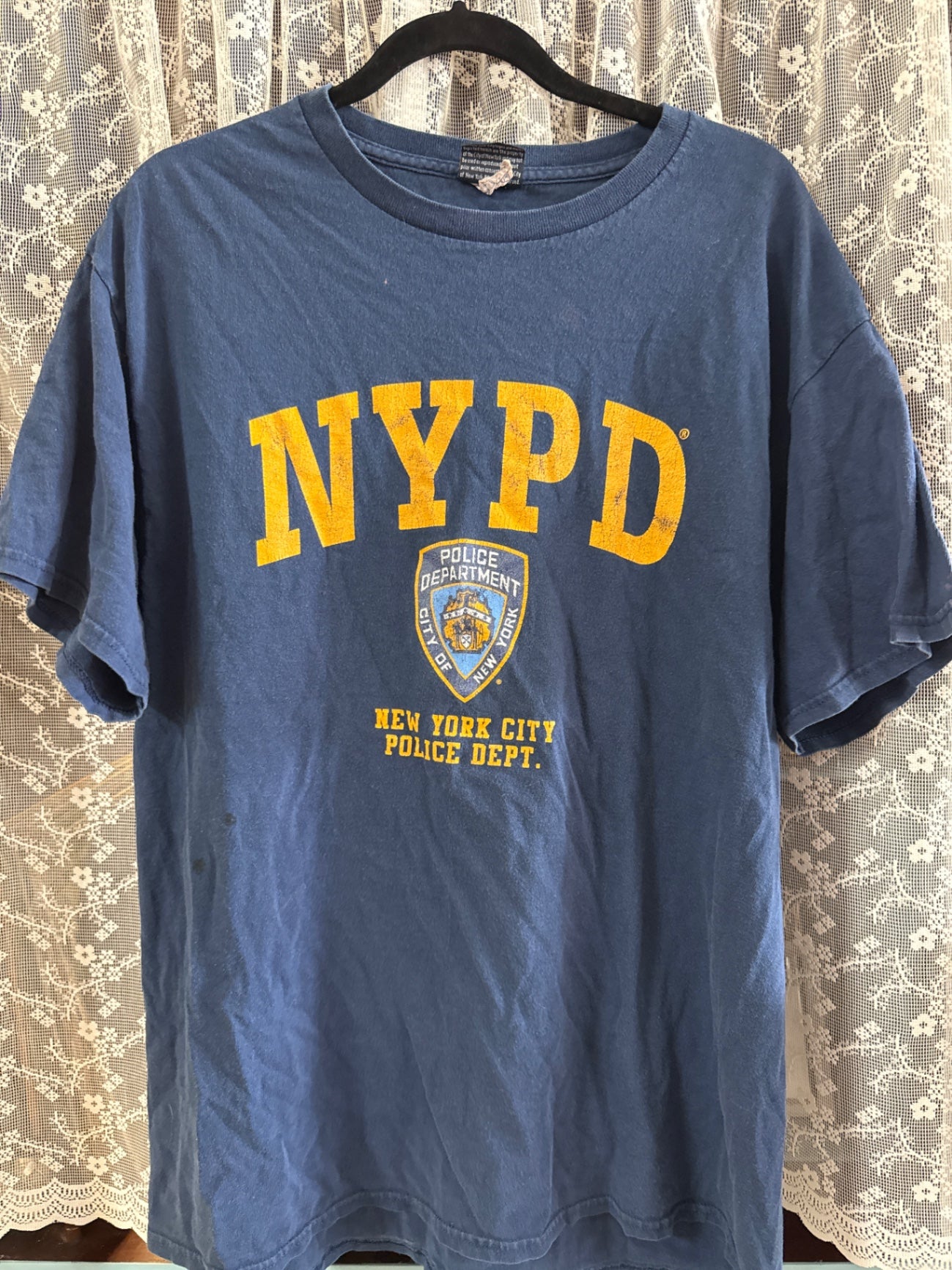 NYPD Products Blue Cotton XL T-Shirt Good