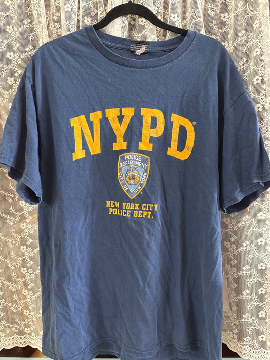 NYPD Products Blue Cotton XL T-Shirt Good