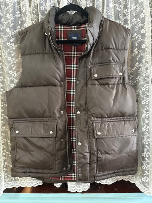GAP Brown Synthetic/Puffer L Jacket Very Good