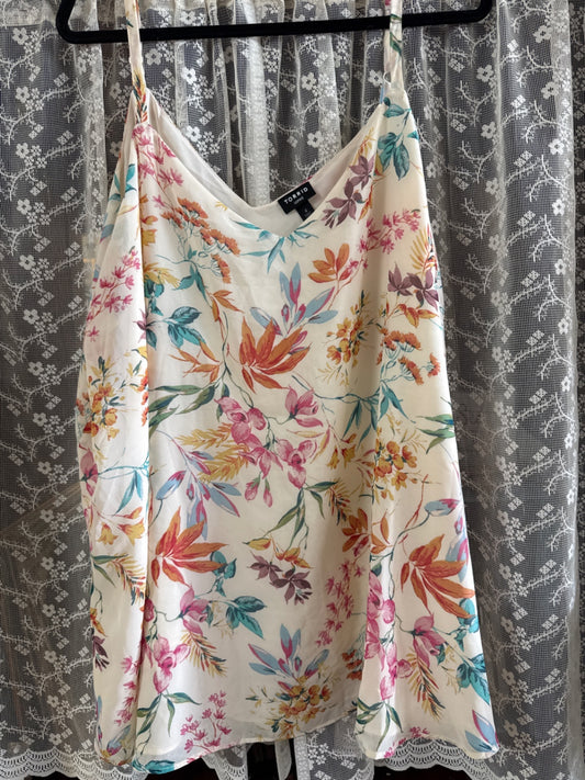 Torrid Cream with multicolor floral pattern 100% Polyester 4 Cami New without tags