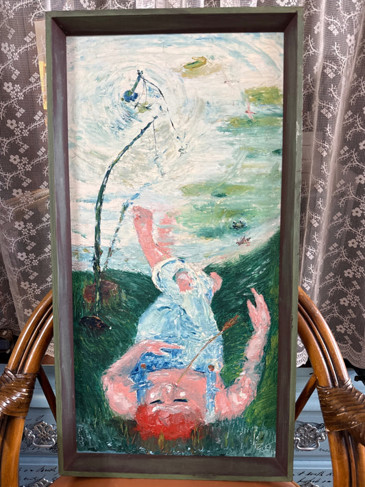 Multicolor Canvas Paint on Wood Frame 40 x 80 cm Decorative Item Very Good