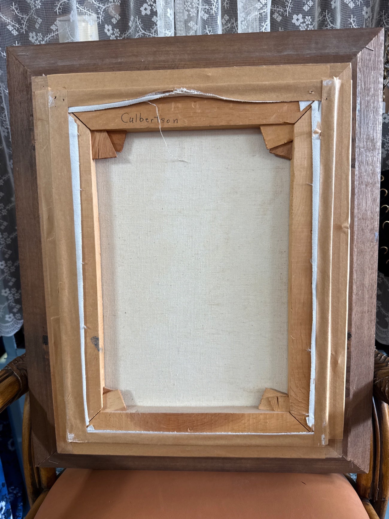 Multicolor Oil paint on canvas, Wooden frame 60 x 50 cm Decorative Item Very Good