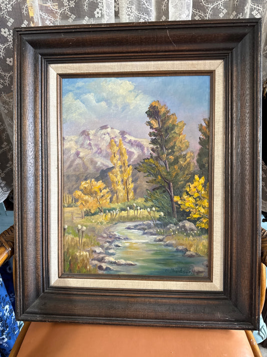 Multicolor Oil paint on canvas, Wooden frame 60 x 50 cm Decorative Item Very Good