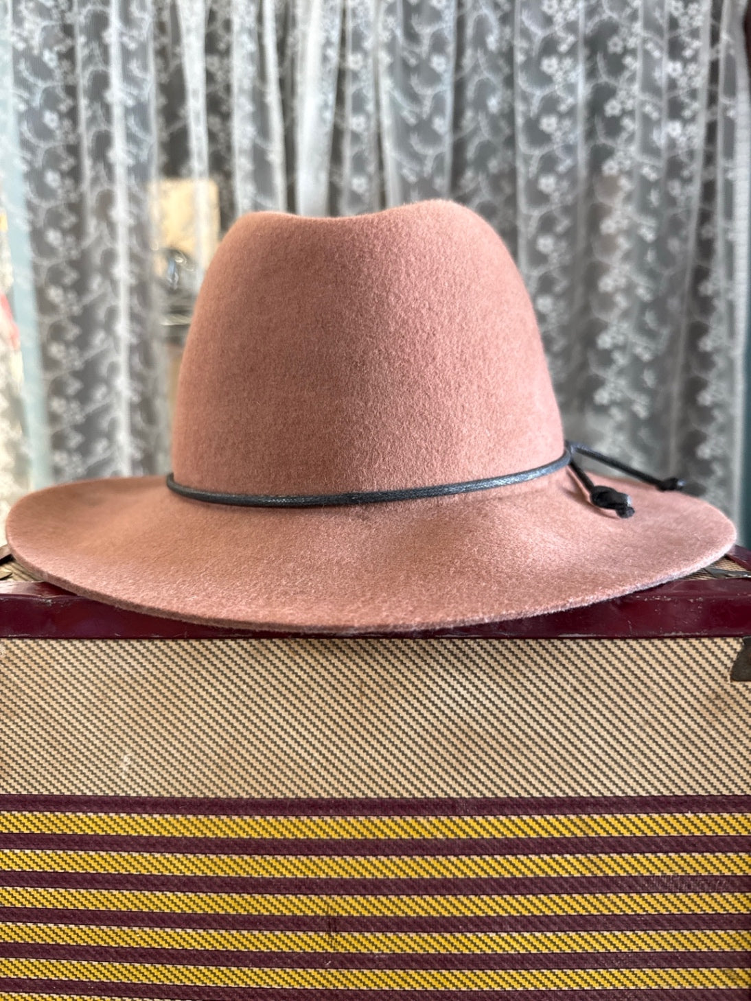 Dusty Rose 100% Wool Rancher Hat | Boho Western Wide Brim Fedora | Blush Felt Hat