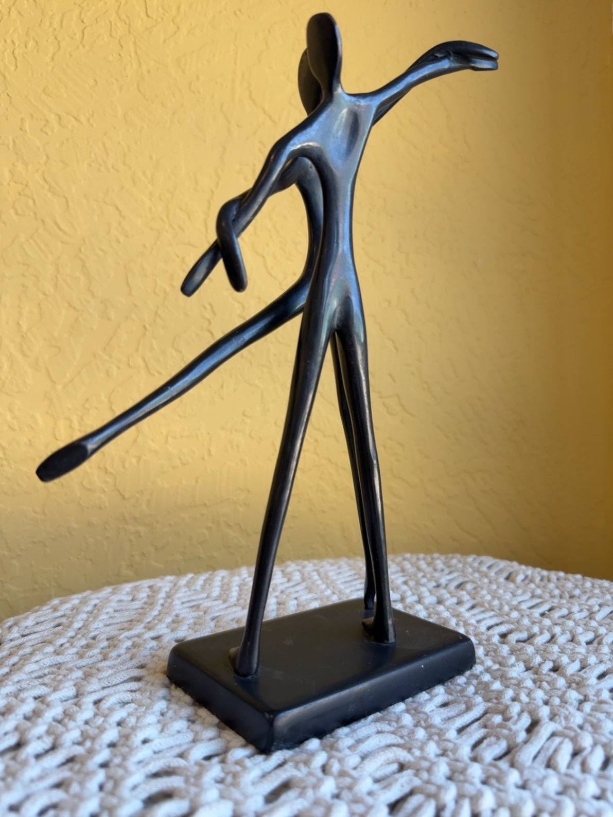 Modern Abstract Dancing Couple Sculpture | Black Contemporary Figurine | Romantic Home Décor
