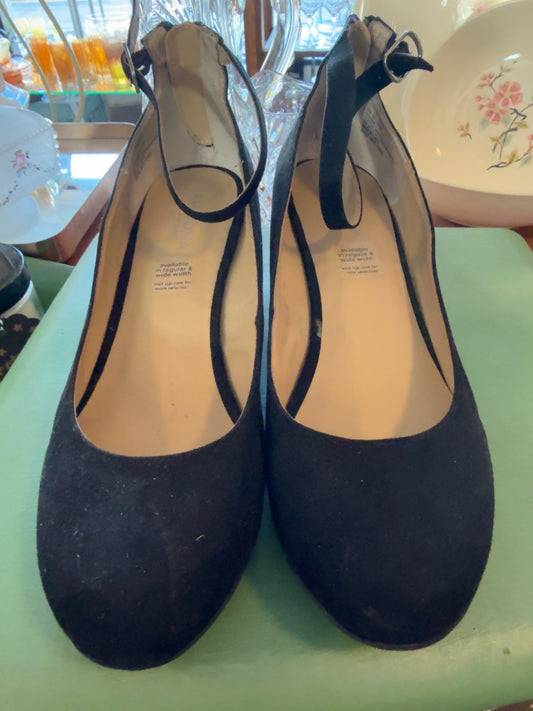 Worthington Blue Faux Suede Ankle Strap Wedge Pumps | Classic Dress Shoes | Women’s Size 8